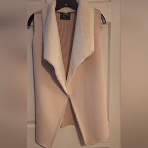 Light Pink Womens Faux Suede Vest Medium New